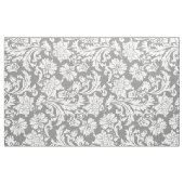Elegant White & Gray Floral Damasks Stoff (Yard (91,4 cm))