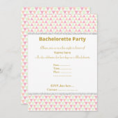 ELEGANT WHITE GREEN PINK BACHELORETTE EINLADUNG (Vorne/Hinten)