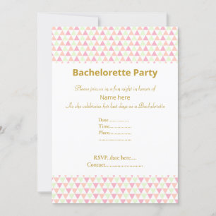 ELEGANT WHITE GREEN PINK BACHELORETTE EINLADUNG