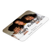 Elegant White Happy Birthday Foto Magnet (Linke Seite)