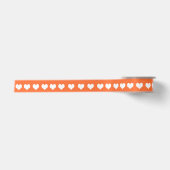 Elegant White Hearts Orange Satinband (Vorderseite)