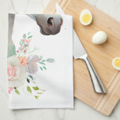 Elegant White Horse Boho Floral Geschirrtuch (Viertel Falte)