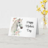Elegant White Horse Boho Floral - Muttertag Karte (Gelbe Blume)