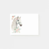 Elegant White Horse Boho Floral Post-it Klebezettel (Vorderseite)