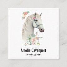 Elegant White Horse Boho Floral
