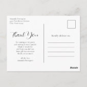 Elegant White Horse Boho Floral Vielen Dank Postkarte (Rückseite)