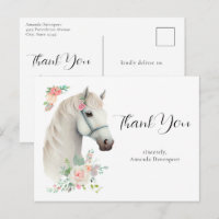 Elegant White Horse Boho Floral Vielen Dank