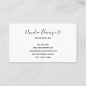 Elegant White Horse Boho Floral Visitenkarte (Rückseite)