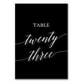 Elegant White in Black Calligraphy Table 23 Tischnummer (Rückseite)