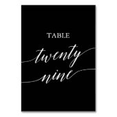 Elegant White in Black Calligraphy Table 29 Tischnummer (Vorderseite)