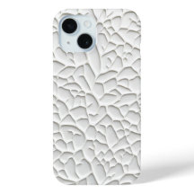 Elegant White iPhone Case with Textured Relief