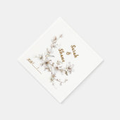 Elegant White & Ivory Blossom Wedding Serviette (Ecke)