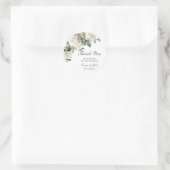 Elegant White Ivory Rose Floral Wedding Bridal Runder Aufkleber (Tasche)