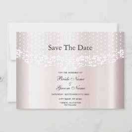 Elegant White Lace Floral Save the Date