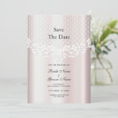Elegant White Lace Floral Save the Date (Stehend Vorderseite)