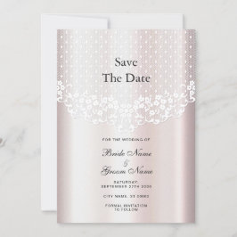 Elegant White Lace Floral Save the Date