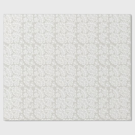 Elegant White Lace Geschenkpapier (Flach)