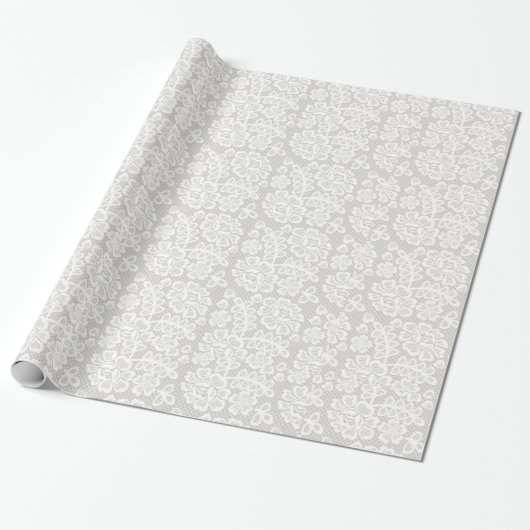 Elegant White Lace Geschenkpapier (Ungerollt)
