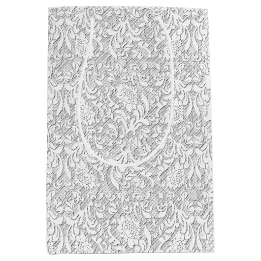 Elegant White Lace Mittlere Geschenktüte (Vorderseite)