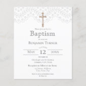 Elegant White Lace | Taufeinladung (Vorderseite)