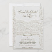 Elegant White Lace Wedding Invitation Einladung (Vorderseite)