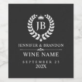 Elegant White Laurel Wreath Weinetikett (Einzelnes Label)