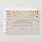 Elegant White Leather Gold Confetti Wedding Dankeskarte (Rückseite)
