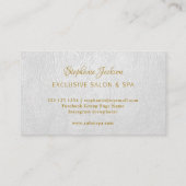 Elegant white leather gold frame professional visitenkarte (Rückseite)