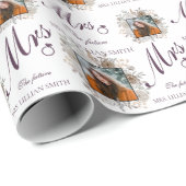 Elegant White & Lila Future Mrs. Brautparty Geschenkpapier (Rolleneckpunkt)