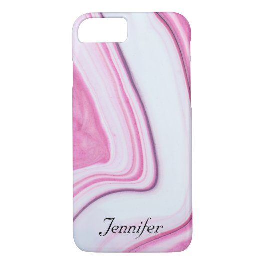 Elegant WHITE LILA PINK MARBLE HINZUFÜGEN SIE IHRE Case-Mate iPhone Hülle (Rückseite)
