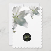 Elegant White Lilies Wedding Einladungen (Rückseite)
