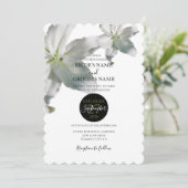 Elegant White Lilies Wedding Einladungen (Stehend Vorderseite)