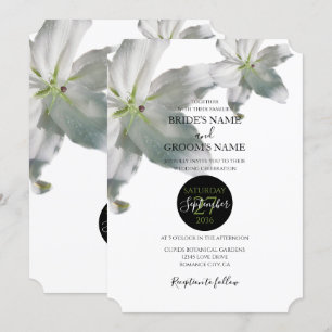 Elegant White Lilies Wedding Einladungen