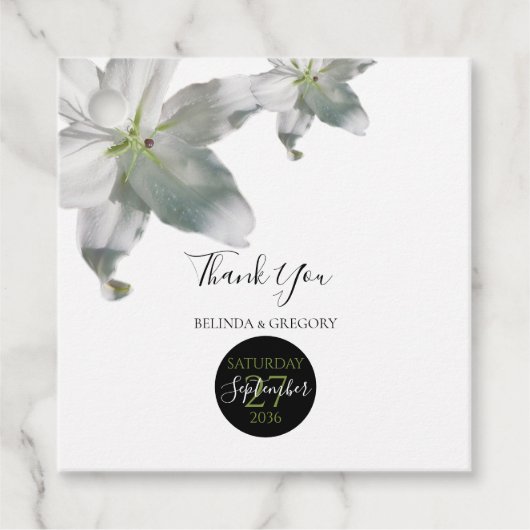 Elegant White Lilies Wedding Gift Geschenkanhänger (Vorderseite)