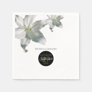 Elegant White Lilies Wedding Serviette
