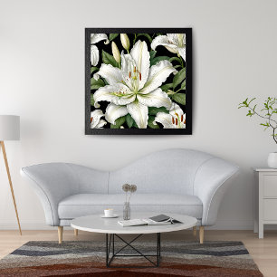 Elegant White Lily Bouquet Fotodruck