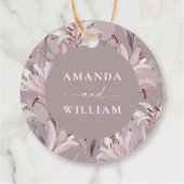 Elegant White Lily Wedding Vielen Dank Tag Geschenkanhänger (Rückseite)