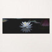 Elegant White Lotus, Schwarz Yogamatte (Rückseite (Horizontal))