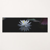 Elegant White Lotus, Schwarz Yogamatte (Vorderseite (Horizontal))