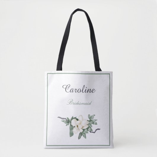 Elegant White Magnolia Blossom Bridesmaid Tasche (Vorderseite)