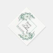 Elegant White Magnolia Grüne Flora Erstbegehrens G Serviette (Ecke)