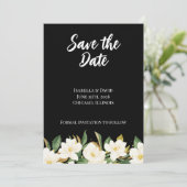 Elegant White Magnolia Save The Date (Stehend Vorderseite)