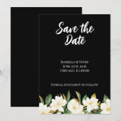 Elegant White Magnolia Save The Date (Vorne/Hinten)