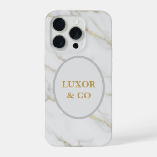 Elegant White Marble & Gold Veins iPhone 16 Pro  iPhone 15 Pro Hülle