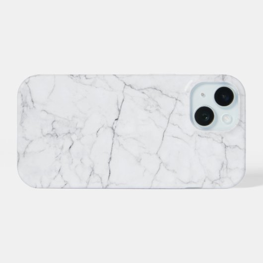 Elegant White Marble  iPhone 15 Hülle (Rückseite (Horizontal))
