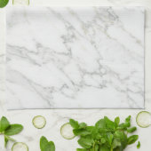 Elegant White Marble Minimal Aesthetic Geschirrtuch (Gefaltet)