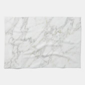Elegant White Marble Minimal Aesthetic Geschirrtuch (Horizontal)