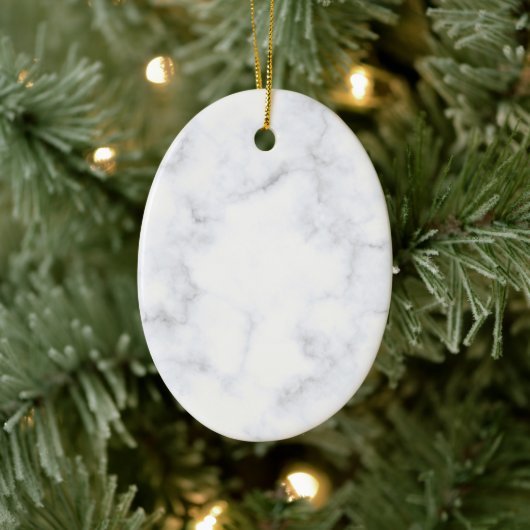 Elegant White Marble Modern Keramik Ornament (Baum)