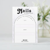 Elegant White Marble Nail Packaging Display Card Dankeskarte (Stehend Vorderseite)