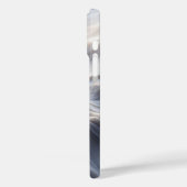 Elegant White Marble Waves Case Soft Flowing Grey (Rückseite / Links)